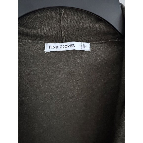 Pink Clover Womens Olive Open Front Cardigan Sweater With Pockets Size S - Picture 3 of 9